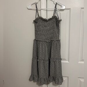 black and white printed dress